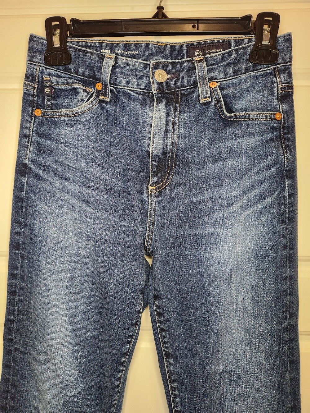 Sz 25 AG Adriano Goldschmied Saige Gondola High-Rise Straight-Leg Women's Jeans - Picture 5 of 10